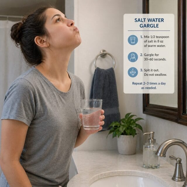 at home oral care routine to remove tonsil stones
